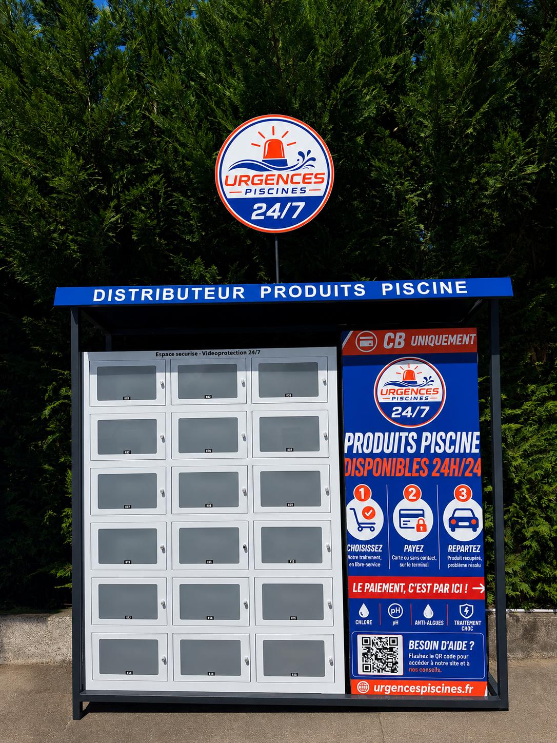 Le distributeur automatique Urgences Piscine